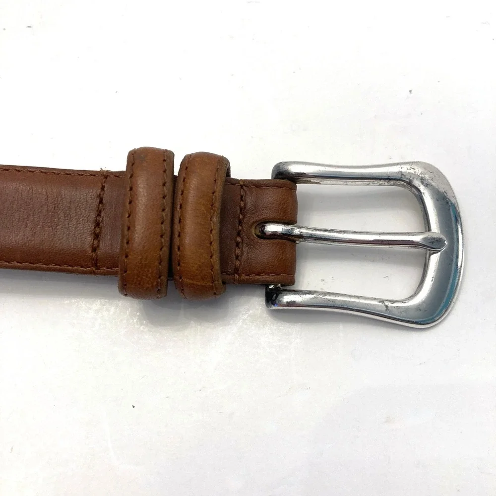 Coach Belt British Tan Bridle Leather 5900 36 Silver Plate Buckle 1